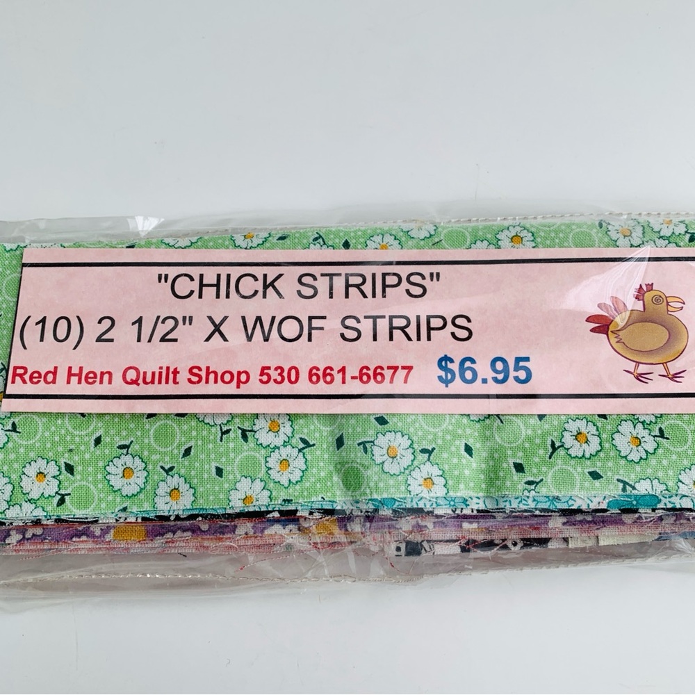Chick Strips 2.5" WOF Quilt Fabric Strips 10 Multi Floral & Novelty Prints 2 Pk - Picture 3 of 11